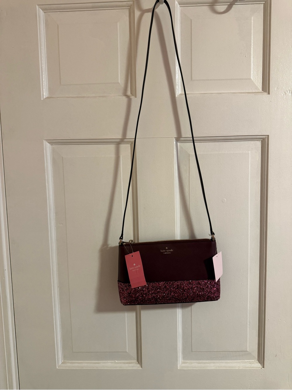 NWT Kate Spade New York Berry Glitter Trim Crossbody Bag
